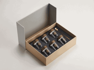 Eco-friendly supplement packaging boxes made from budget-friendly rigid grey board.