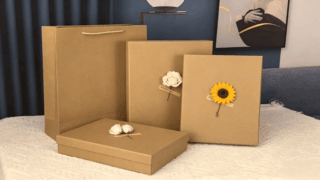 Kraft paper packaging box made from durable kraft paperboard for retail and gift packaging solutions