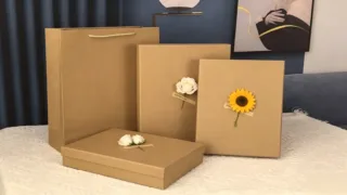 Kraft paper packaging box made from durable kraft paperboard for retail and gift packaging solutions