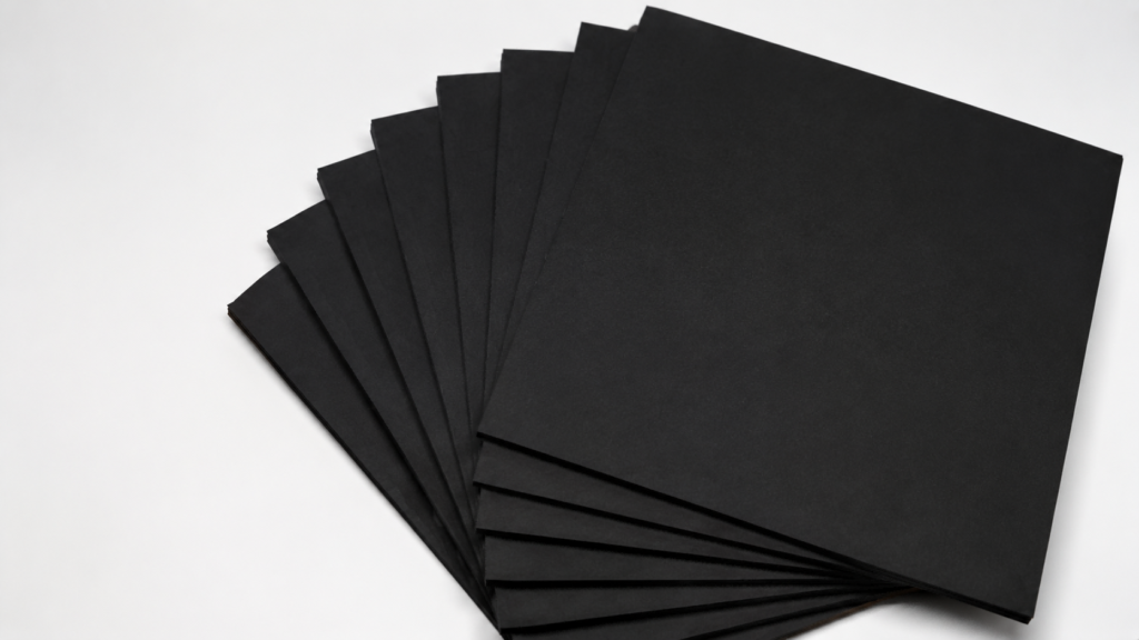 Black Laminated Greyboard for black gift boxes and rigid packaging