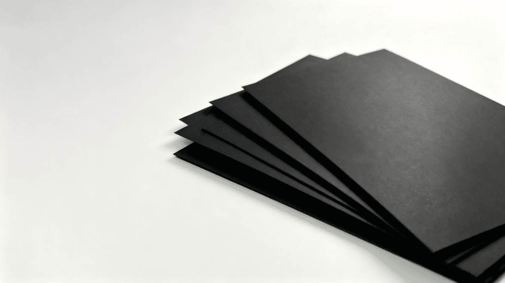 Black Paperboard with consistent black color and smooth surface for premium packaging applications