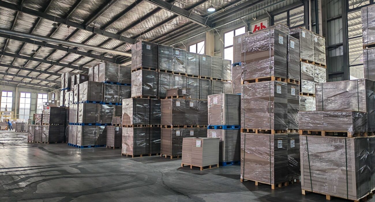 Grey board warehouse for skincare packaging materials