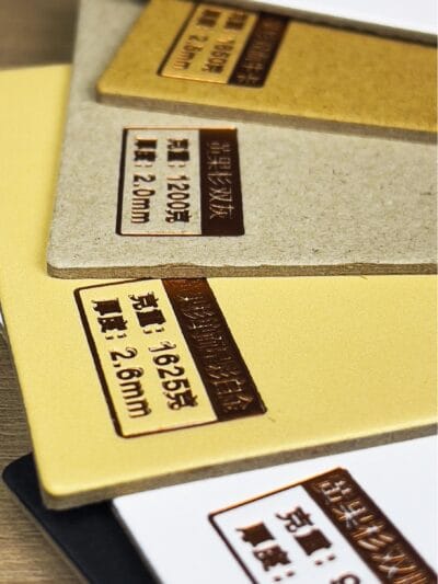 Yellow Cedar paperboard featuring natural yellow fiber color.