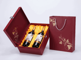 Premium wine box made of eco-friendly rigid grey board with smooth pulp surface.