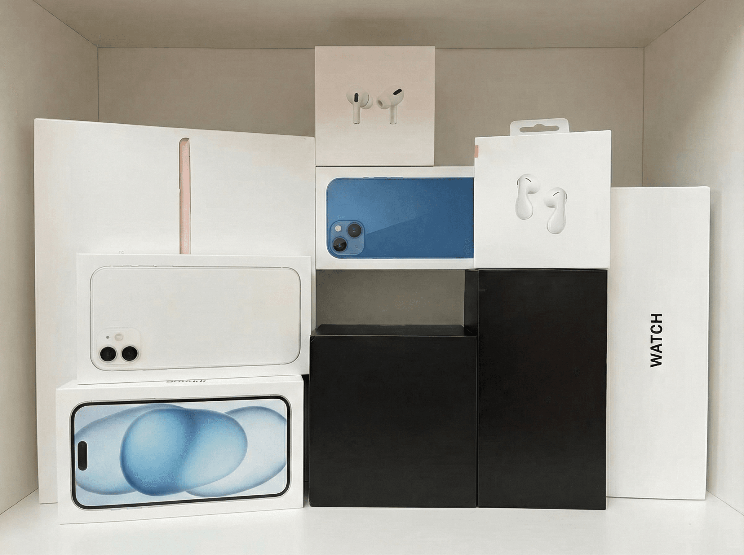 greyboard electronics packaging box with custom foam insert