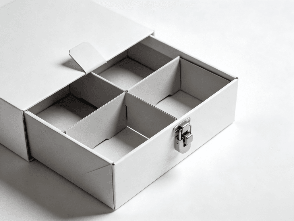 Elegant greyboard gift box showcasing sturdy structure and decorative finishing