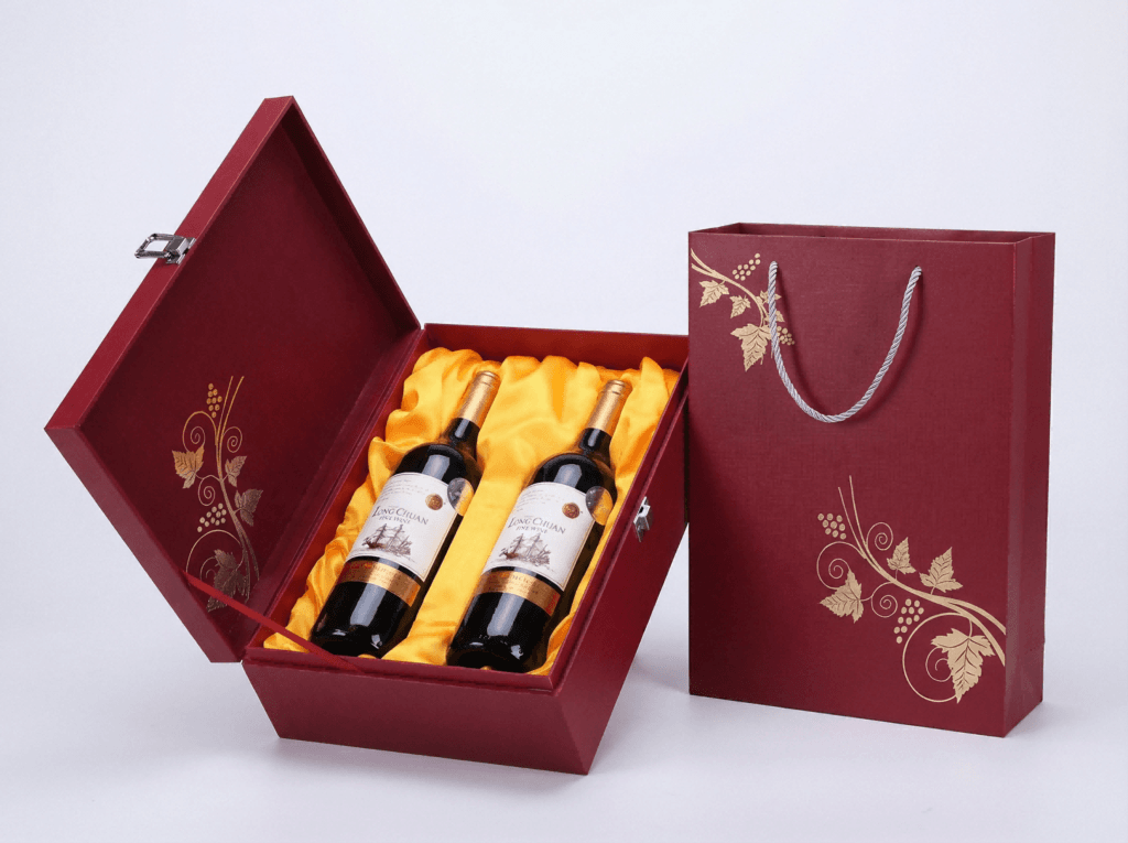 1200gsm greyboard wine box structure with rigid chipboard core and printed outer layer