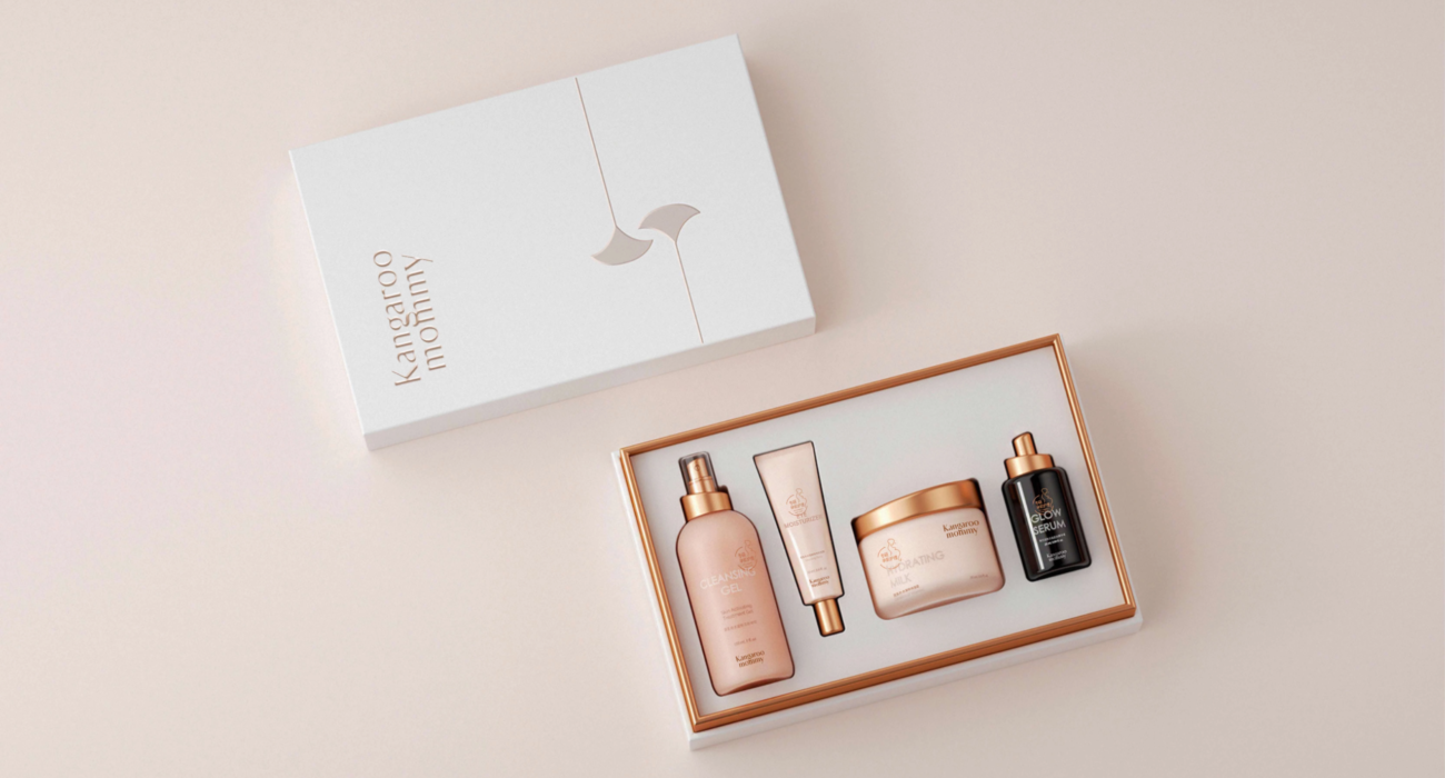 Moisture-resistant high gloss laminated board for high-end retail cosmetics boxes.