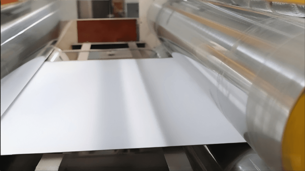 Professional greyboard manufacturing process, high-quality packaging greyboard on production line, strict quality control for every batch of rigid cardboard from Chinese supplier
