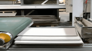 Grey Board production line in a China packaging materials factory for skincare boxes, showing high-quality and large-scale manufacturing