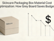 Grey board skincare packaging box, showing greyboard material and cost saving for B2B buyers