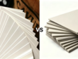 Greyboard and white cardboard comparison showing rigid grey recycled board versus smooth white printable carton board used in gift box packaging.