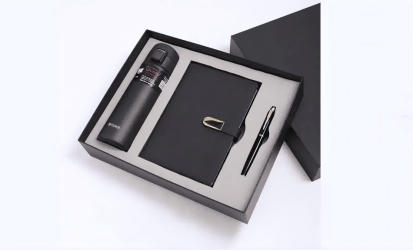 Corporate gift box made with grey board, showcasing premium rigid packaging with luxury finishing for global brands.