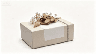 Standard gift box made from unlined grey board for mass-market packaging solutions