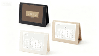 Desk calendar made with unlined grey board used for stationery and calendar packaging
