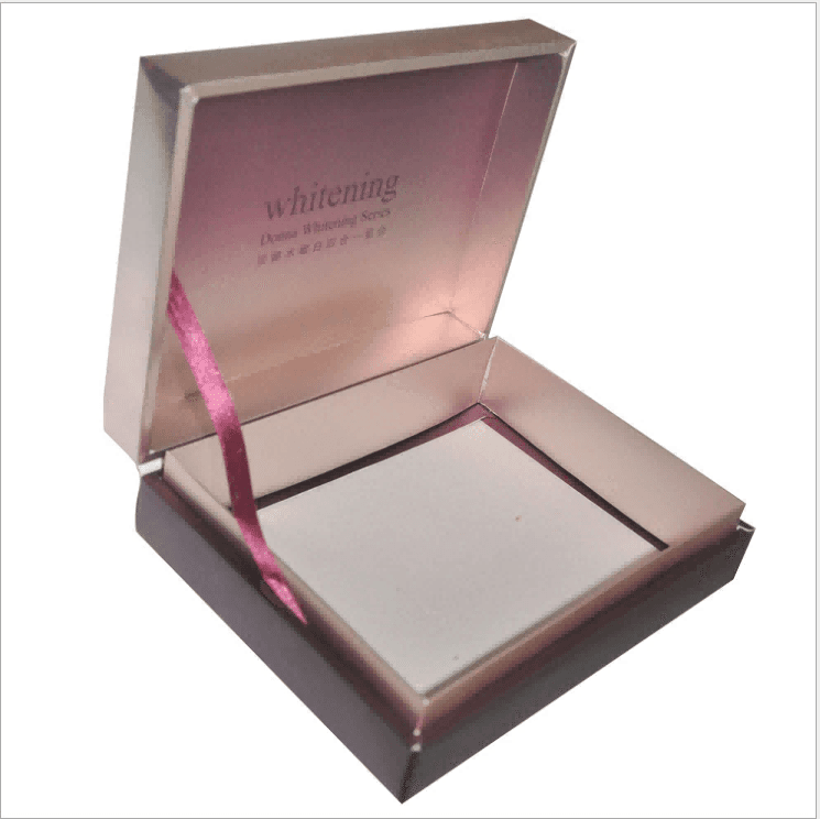 Premium cosmetic rigid box packaging for skincare products with luxury finish design