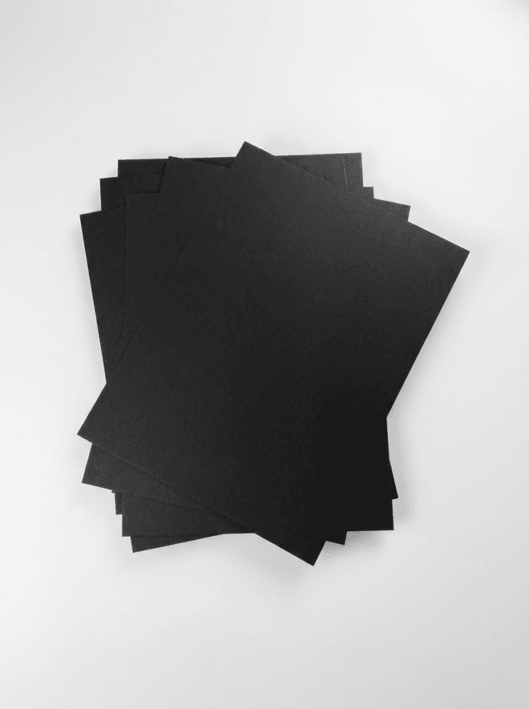 Black Card Paperboard Sheet for Luxury Gift Box Packaging and Premium Brand Applications