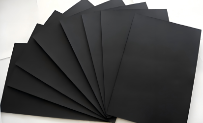 Black Paperboard sheet unrolled for packaging and printing applications