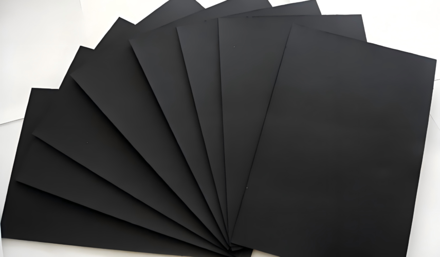 企业微信截图_17817641337972 Black Paperboard sheet unrolled for packaging and printing applications