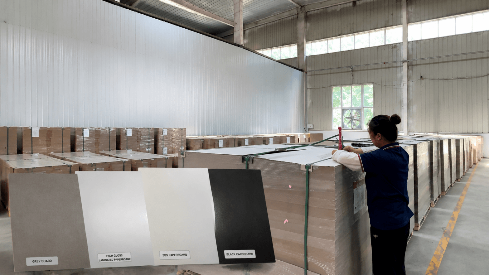 Grey board paperboard inspection for cosmetic packaging manufacturing in a paperboard factory