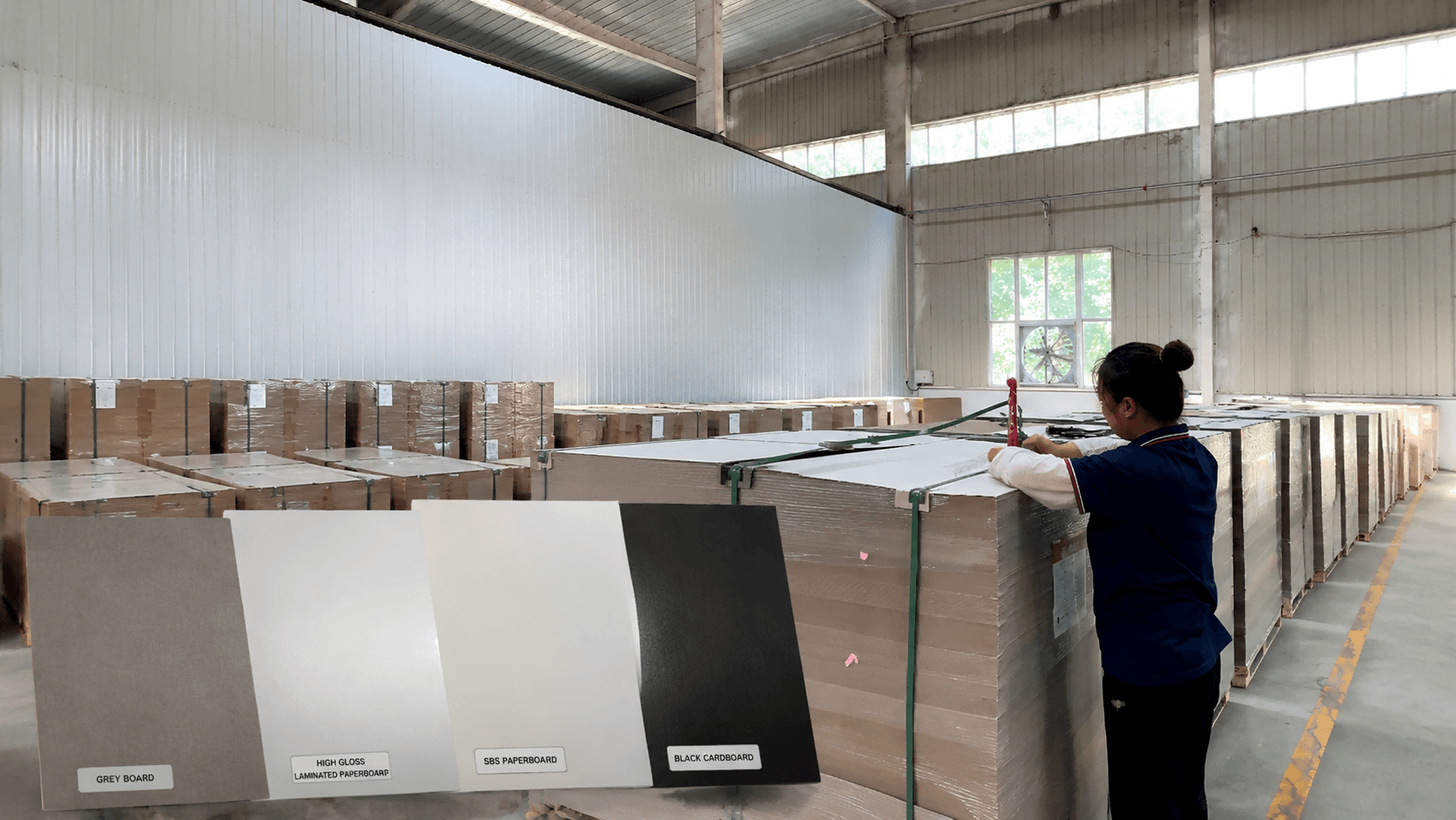 Grey board paperboard inspection for cosmetic packaging manufacturing in a paperboard factory