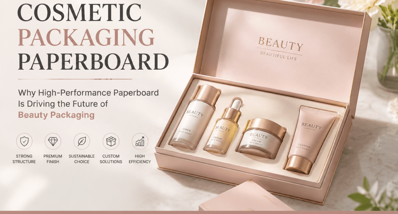 Luxury cosmetic packaging gift set made with premium paperboard