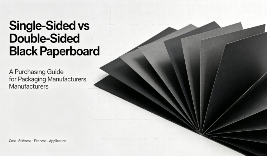 Single‑Sided vs Double‑Sided Through‑Black Paperboard purchasing guide cover, black cardboard material comparison for packaging manufacturing Single‑Sided vs Double‑Sided Through‑Black Paperboard purchasing guide cover, black cardboard material comparison for packaging manufacturing