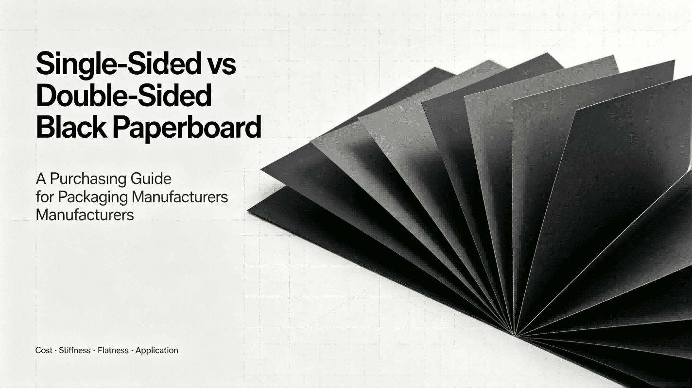 Single‑Sided vs Double‑Sided Through‑Black Paperboard purchasing guide cover, black cardboard material comparison for packaging manufacturing