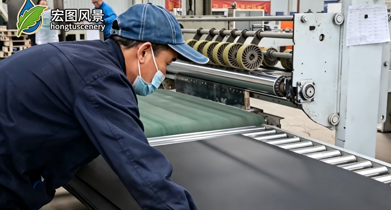 Worker stacking Black Paper Laminated Greyboard sheets for packaging material storage