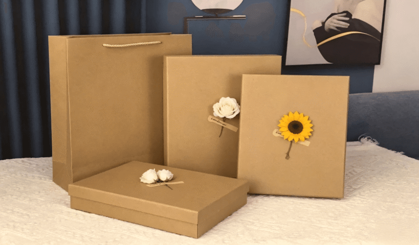 Gift box made from kraft paperboard Gift box made from kraft paperboard